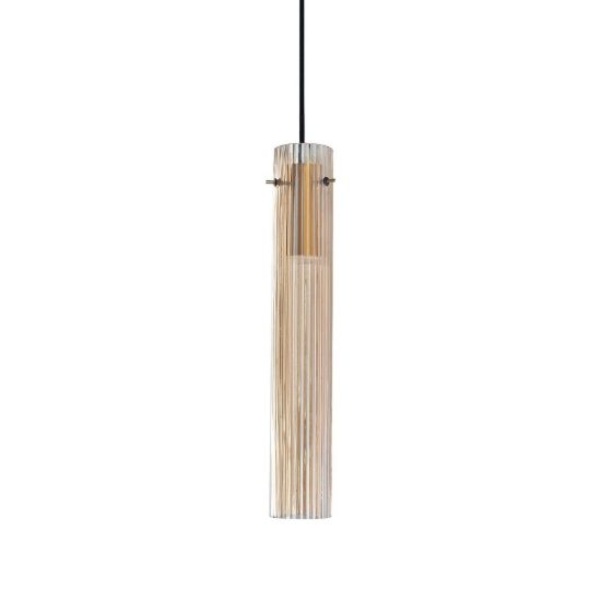 Ideal lux flam lampada a sospensione led 10w 3000k per cucina contemporanea ambra rigata