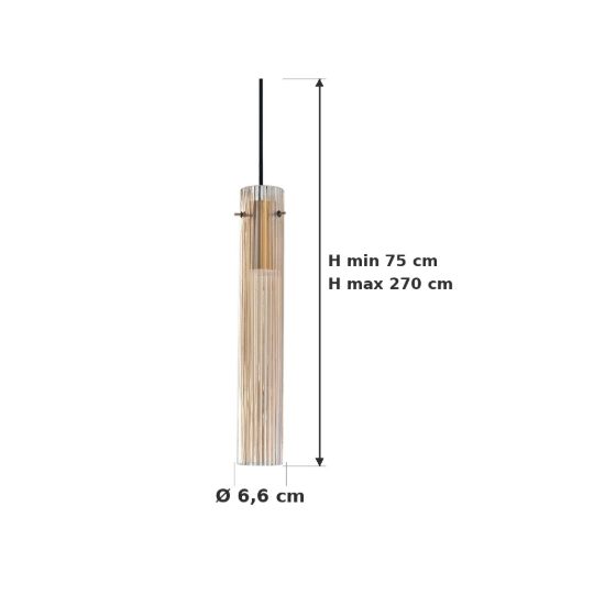 Ideal lux flam lampada a sospensione led 10w 3000k per cucina contemporanea ambra rigata