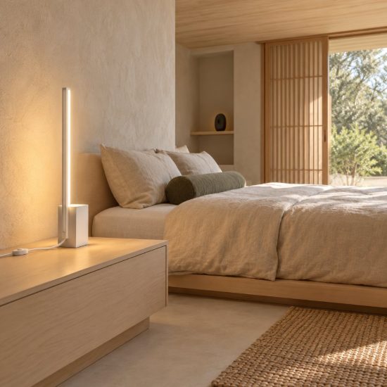 Ideal lux essence lampada da comodino lineare a sezione quadrata led 12w 3000k 39,5cm bianca