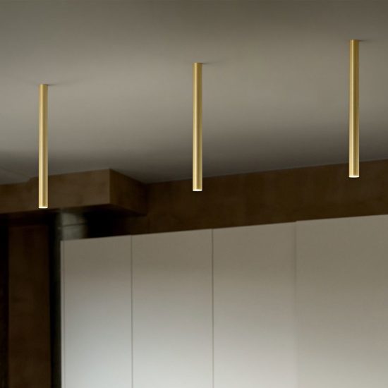 Ideal lux look faretto da soffitto cilindrico led 5w 3000k 20cm per ingresso ottone
