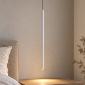 Ideal lux look lampada a sospensione cilindrica led 3,5w 3000k 100cm per cucina bianca