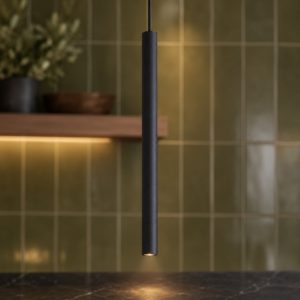 Ideal lux look lampada a sospensione cilindrica led 3,5w 3000k 25cm per cucina nera