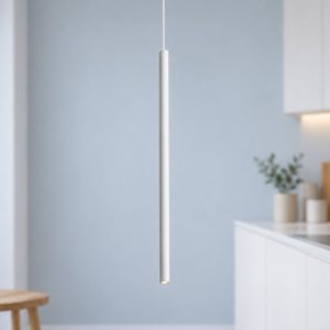 Ideal lux look lampada a sospensione cilindrica led 3,5w 3000k 40cm per cucina bianca