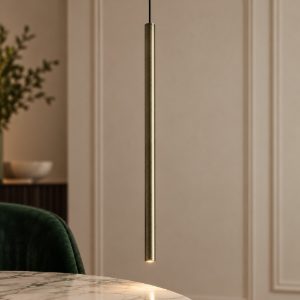 Ideal lux look lampada a sospensione cilindrica led 3,5w 3000k 40cm per cucina ottone