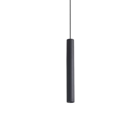 Ideal lux look lampada a sospensione cilindrica led 11,5w 3000k 25cm per cucina nera