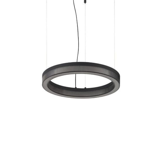 Ideal lux crown lampadario ad anello led 21w 3000k 40cm per ingresso contemporaneo nero