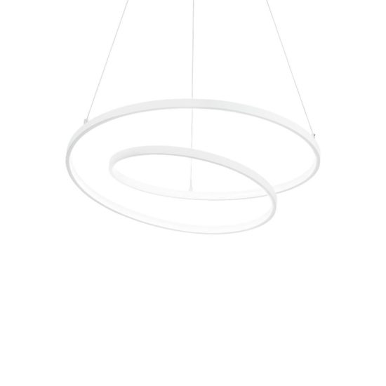 Ideal lux oz lampadario ad anelli led 47w 2700k 60cm per soggiorno moderno bianco