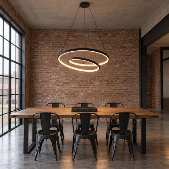 Ideal lux oz lampadario ad anelli led 47w 2700k 60cm per soggiorno moderno nero