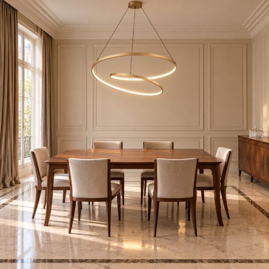 Ideal lux oz lampadario ad anelli led 52w 4000k 80cm per soggiorno moderno ottone