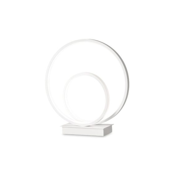 Ideal lux oz abat-jour ad anelli led 22w 4000k 31cm per comodino moderno bianco