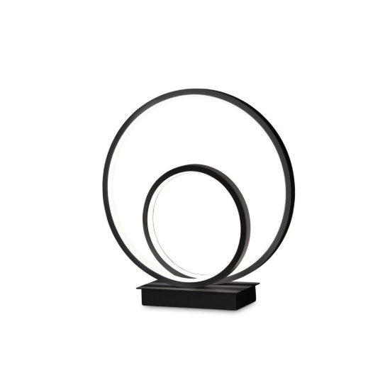 Ideal lux oz abat-jour ad anelli led 22w 4000k 31cm per comodino moderno nero