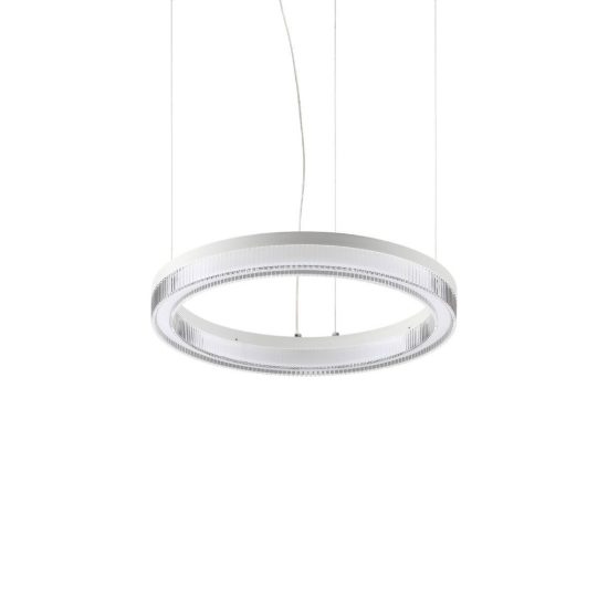 Ideal lux crown lampadario ad anello led 21w 3000k 40cm per ingresso contemporaneo bianco