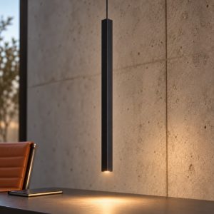 Ideal lux look lampada a sospensione a sezione quadrata led 3,5w 3000k 40cm per cucina nera