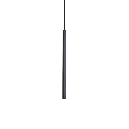 Ideal lux look lampada a sospensione a sezione quadrata led 3,5w 3000k 40cm per cucina nera