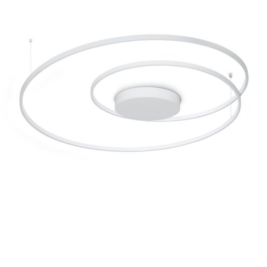 Ideal lux oz plafoniera ad anelli led 75w 3000k 100cm per soggiorno moderna bianca