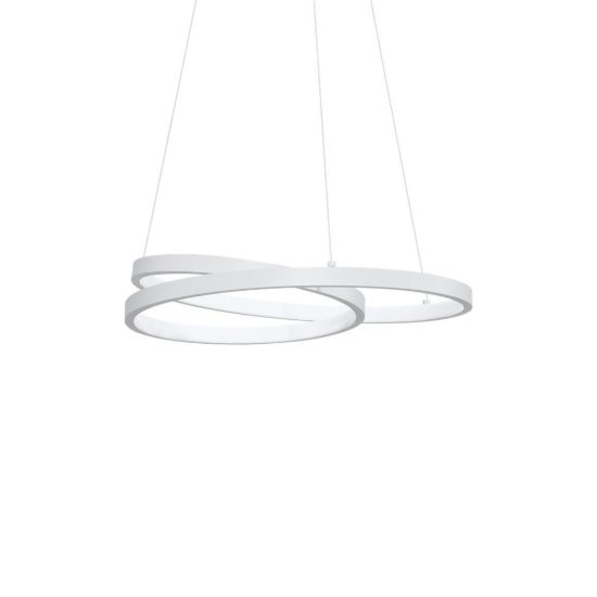 Ideal lux oz lampadario ad anelli led 38w 3000k 40cm per ingresso moderno bianco