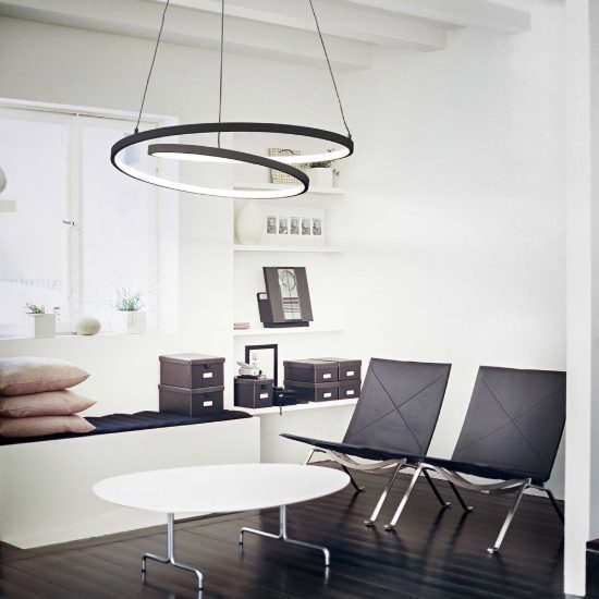 Ideal lux oz lampadario ad anelli led 38w 3000k 40cm per ingresso moderno bianco
