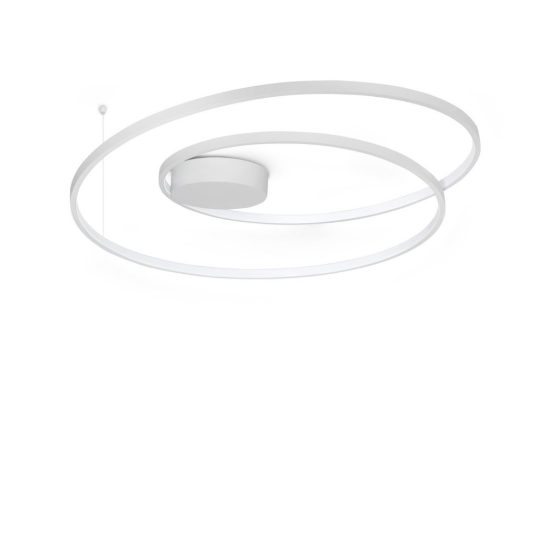 Ideal lux oz plafoniera ad anelli led 52w 3000k 80cm per soggiorno moderna bianca