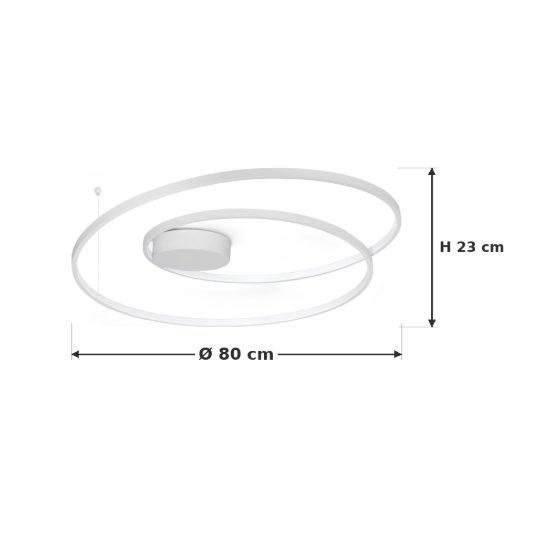Ideal lux oz plafoniera ad anelli led 52w 3000k 80cm per soggiorno moderna bianca