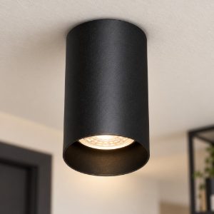 Ideal lux look faretto da soffitto cilindrico gu10 10cm per corridoio nero