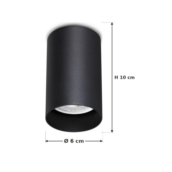 Ideal lux look faretto da soffitto cilindrico gu10 10cm per corridoio nero