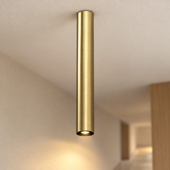 Ideal lux look faretto da soffitto cilindrico gu10 40cm per ingresso ottone