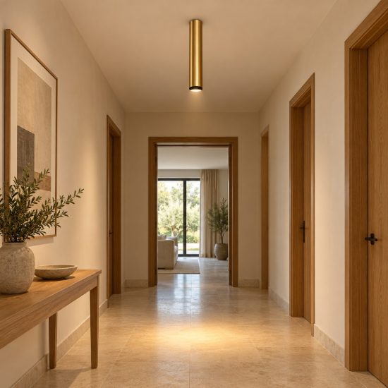 Ideal lux look faretto da soffitto cilindrico gu10 40cm per ingresso ottone