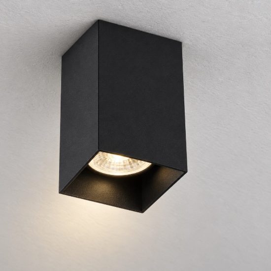 Ideal lux look faretto da soffitto a sezione quadrata gu10 10cm per corridoio nero