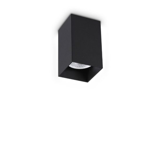 Ideal lux look faretto da soffitto a sezione quadrata gu10 10cm per corridoio nero