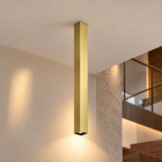 Ideal lux look faretto da soffitto a sezione quadrata gu10 75cm per cucina ottone