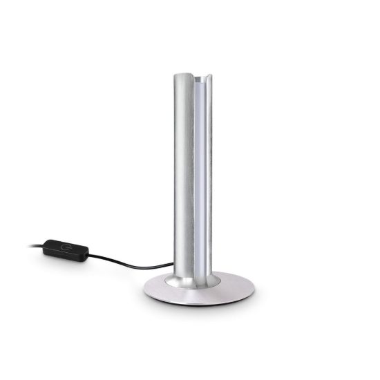 Ideal lux dorica abat-jour led 8w 3000k dimmerabile 25,5cm per comodino moderno acciaio