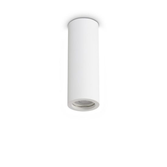 Ideal lux look faretto da soffitto cilindrico gu10 20cm per corridoio in gesso bianco