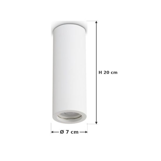 Ideal lux look faretto da soffitto cilindrico gu10 20cm per corridoio in gesso bianco