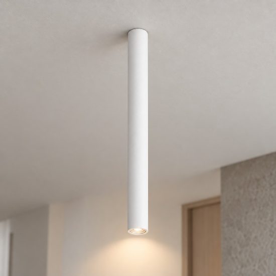 Ideal lux look faretto da soffitto cilindrico gu10 75cm per cucina in gesso bianco