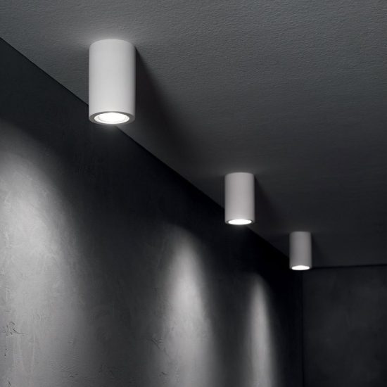 Ideal lux look faretto da soffitto cilindrico gu10 75cm per cucina in gesso bianco