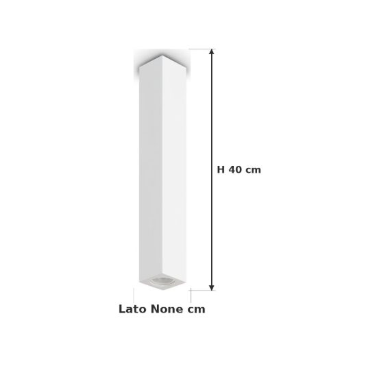 Ideal lux look faretto da soffitto a sezione quadrata gu10 40cm per ingresso in gesso bianco