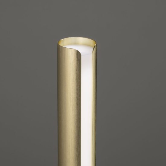 Ideal lux dorica abat-jour led 8w 3000k dimmerabile 25,5cm per comodino contemporaneo ottone