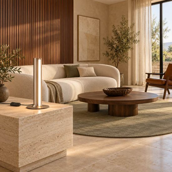 Ideal lux dorica abat-jour led 8w 3000k dimmerabile 25,5cm per comodino contemporaneo bronzo