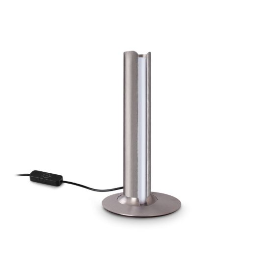 Ideal lux dorica abat-jour led 8w 3000k dimmerabile 25,5cm per comodino contemporaneo bronzo