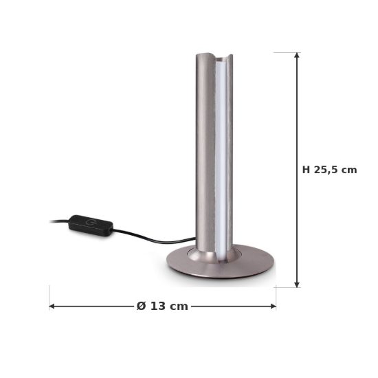 Ideal lux dorica abat-jour led 8w 3000k dimmerabile 25,5cm per comodino contemporaneo bronzo