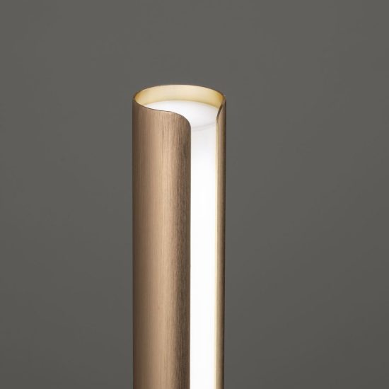 Ideal lux dorica abat-jour led 8w 3000k dimmerabile 25,5cm per comodino contemporaneo rame