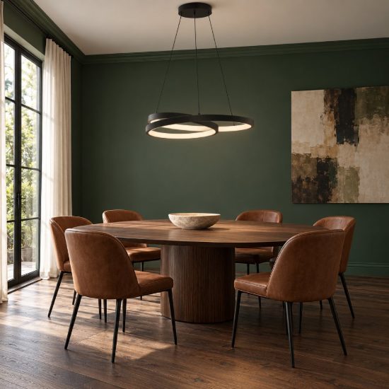 Ideal lux oz lampadario ad anelli led 38w 3000k 40cm per ingresso moderno nero
