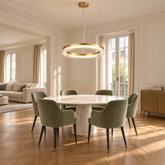 Ideal lux crown lampadario ad anello led 21w 3000k 40cm per ingresso contemporaneo ottone