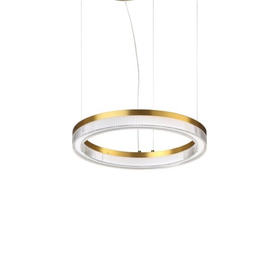 Ideal lux crown lampadario ad anello led 21w 3000k 40cm per ingresso contemporaneo ottone