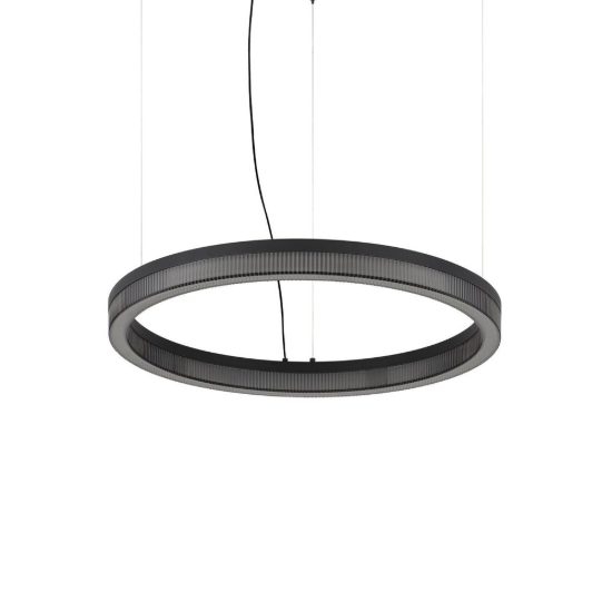 Ideal lux crown lampadario ad anello led 31w 3000k 60cm per soggiorno contemporaneo nero