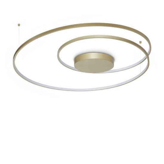 Ideal lux oz plafoniera ad anelli led 75w 3000k 100cm per soggiorno moderna ottone