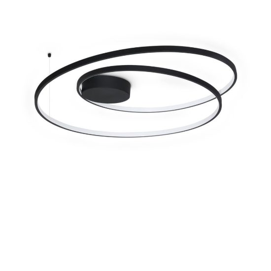 Ideal lux oz plafoniera ad anelli led 52w 3000k 80cm per camera da letto moderna nera
