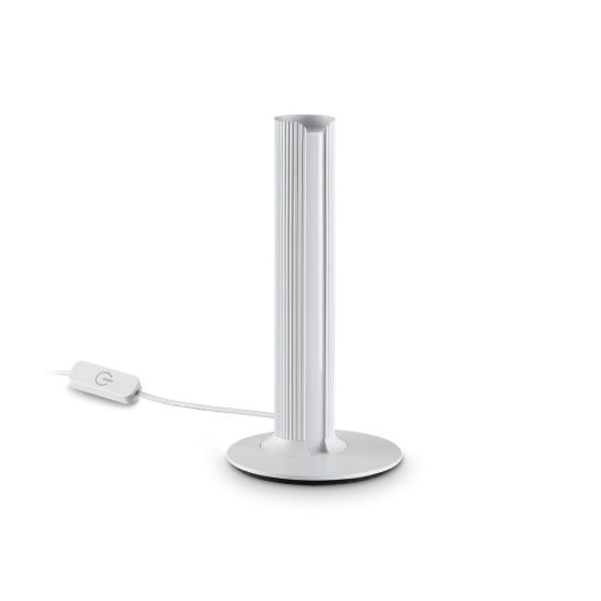 Ideal lux dorica abat-jour led 8w 3000k dimmerabile 25,5cm per comodino moderno bianco