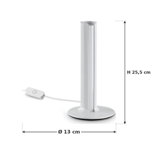 Ideal lux dorica abat-jour led 8w 3000k dimmerabile 25,5cm per comodino moderno bianco