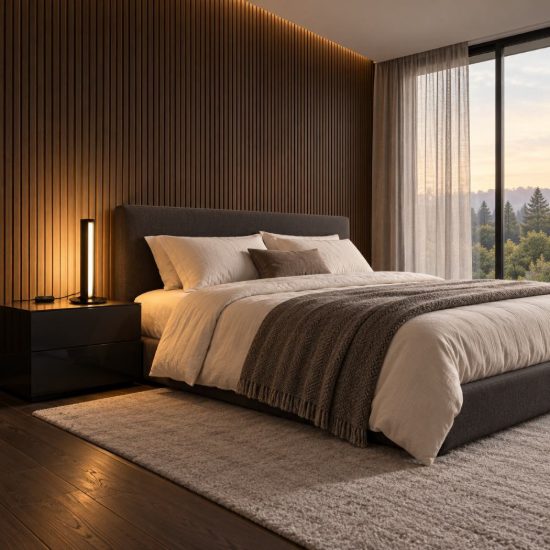 Ideal lux dorica abat-jour led 8w 3000k dimmerabile 25,5cm per comodino moderno nero